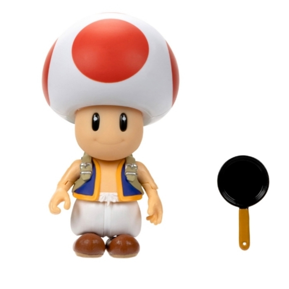 Super Mario Movie 5 inch Toad Action Figure with Frying Pan Accessory - Picture 4 of 9
